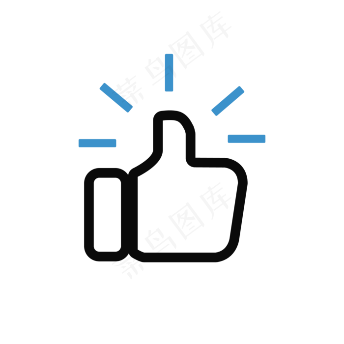 简笔画单手点赞拇指免抠元素