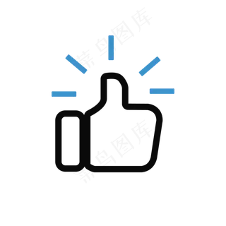 简笔画单手点赞拇指免抠元素