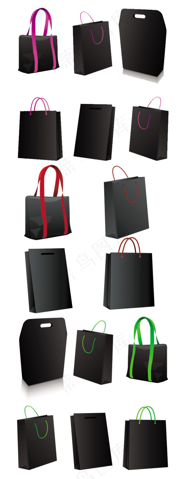 黑色手提袋——矢量素材