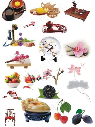 茶道与水果图片