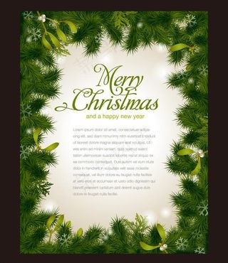 精美圣诞节松枝素材图片