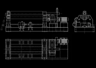 机械式卷板机总图CAD机械图纸