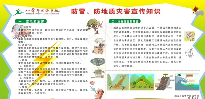 防雷防地质灾害展板图片cdr矢量模版下载