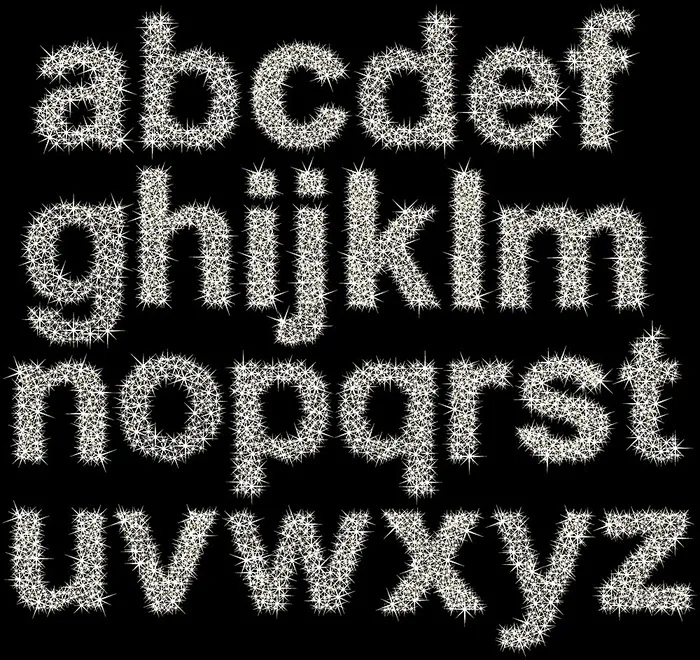 发光的艺术英语字母eps,ai矢量模版下载