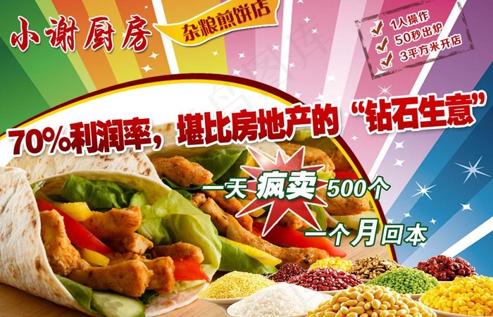 煎饼招商海报设计图片