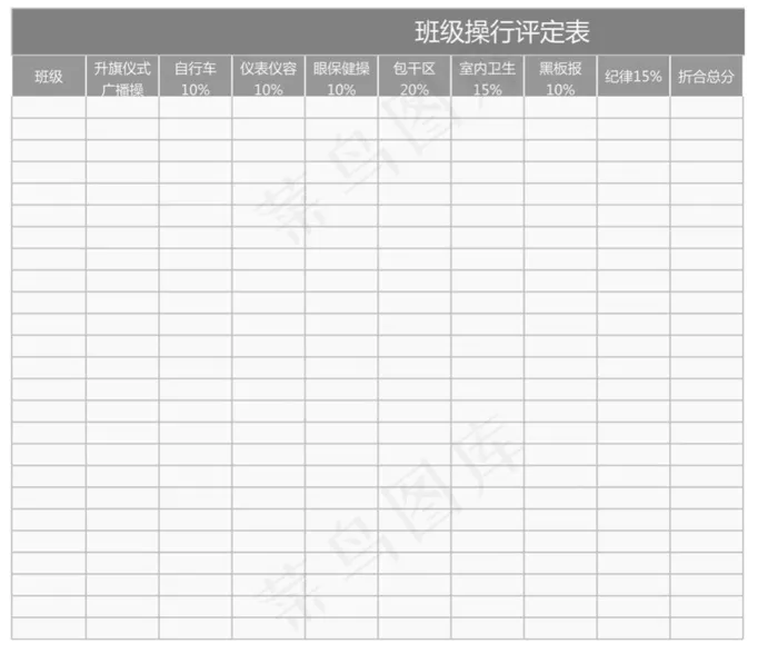 班级操行评定表
