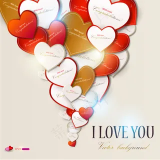 情人节心形矢量贺卡