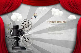 电影放映机海报psd素材