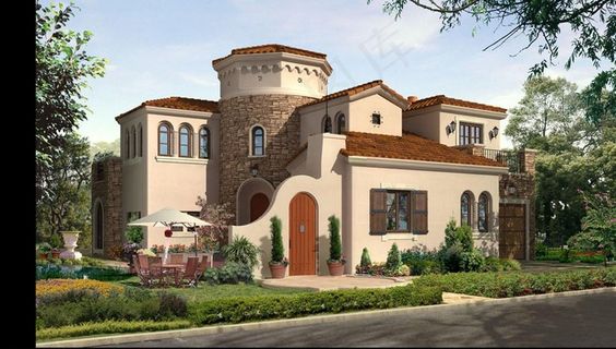 欧式别墅效果图图片