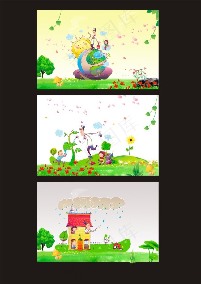 卡通风景图 矢量卡通
