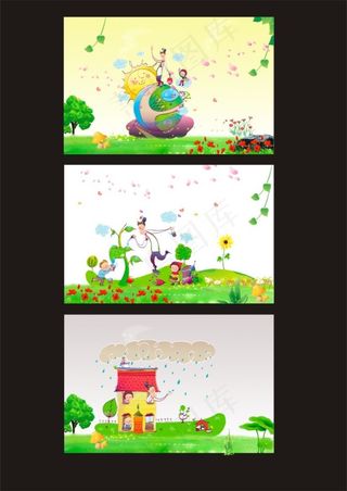 卡通风景图 矢量卡通