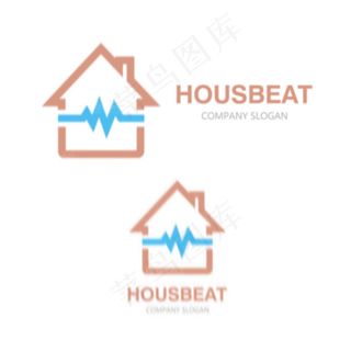 卡通小房子个性LOGO设计矢量