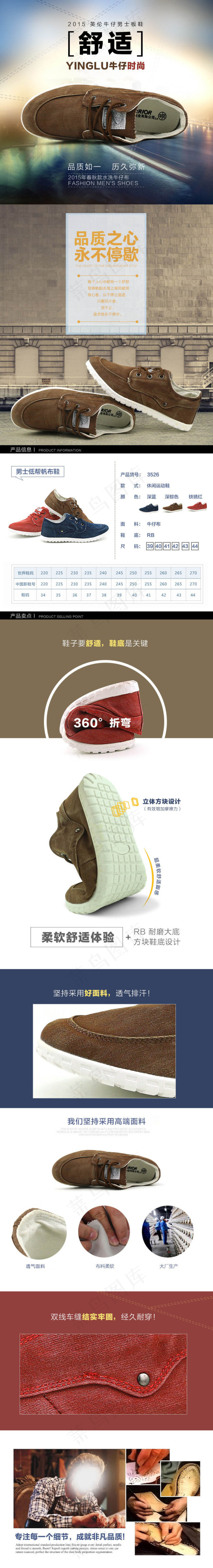 都市舒适休闲运动帆布鞋板鞋详情页设...psd模版下载
