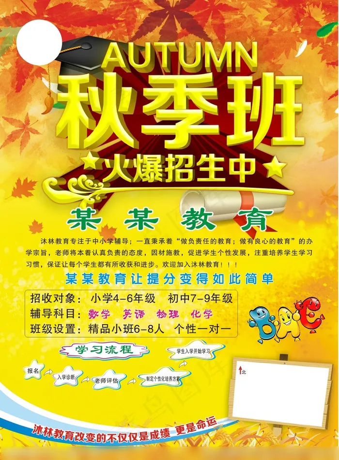 课后班单页(210X285)cdr矢量模版下载
