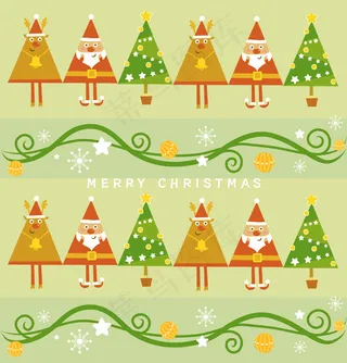 可爱圣诞背景矢量素材