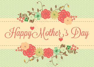 清新手绘花卉母亲节卡片