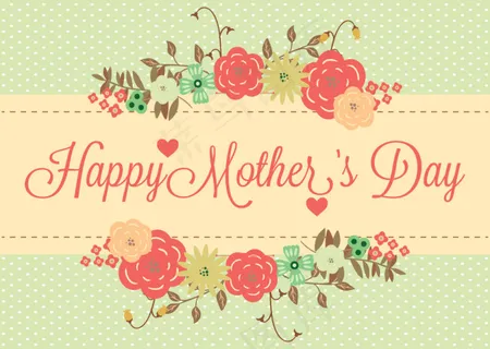 清新手绘花卉母亲节卡片 清新手绘花卉母亲节卡片