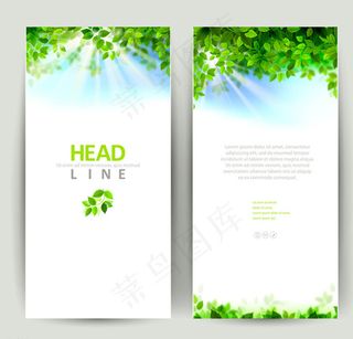 精美环保绿叶广告图片