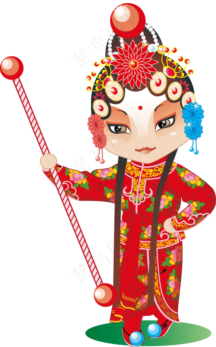 京剧人物设计戏剧卡通人物海报素材