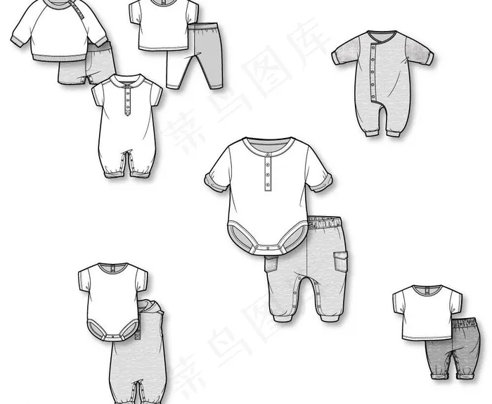 服装款式图图片ai矢量模版下载