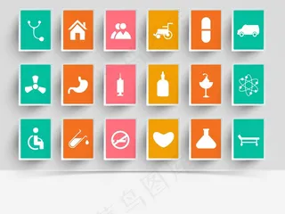 摘要世界卫生日的概念与医疗图标灰色...