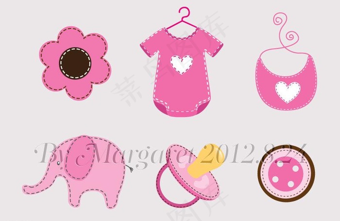 可爱婴儿用品装饰贴布图片