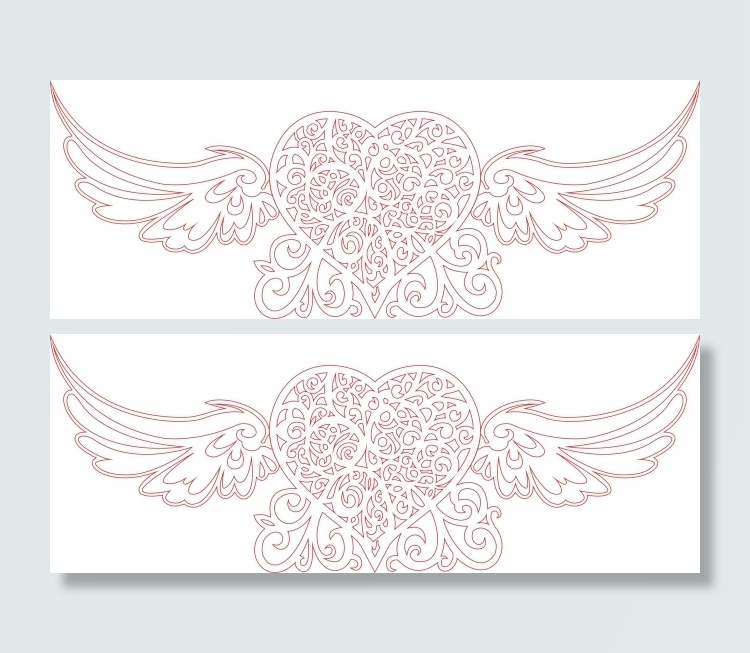 桃心翅膀矢量图