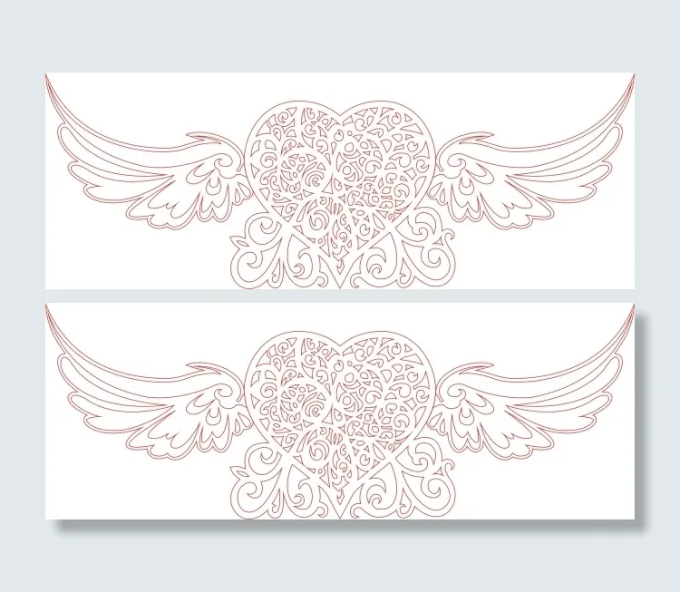 桃心翅膀矢量图cdr矢量模版下载