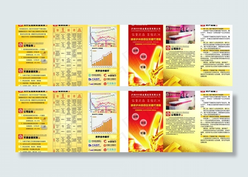 投资公司三折页图片cdr矢量模版下载