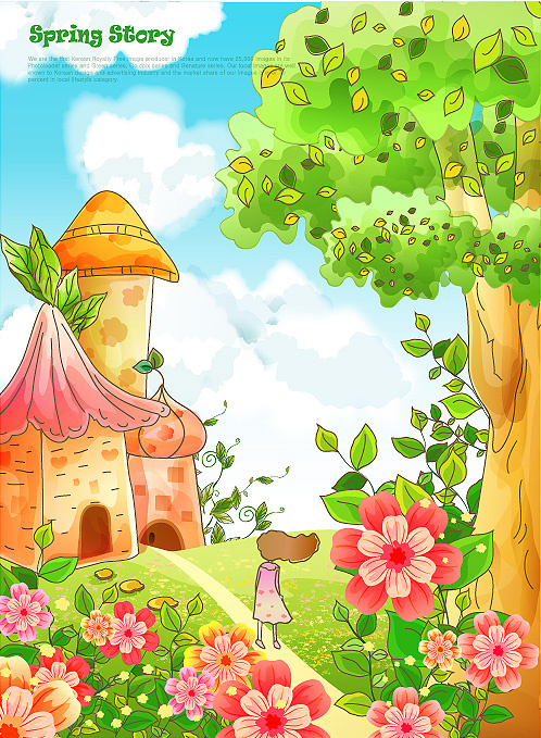 春天梦幻花朵美丽景色