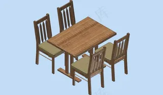 方桌4-chairs
