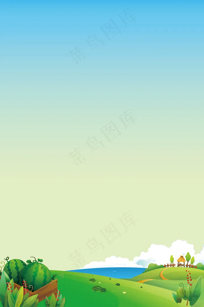 矢量卡通风景背景设计图
