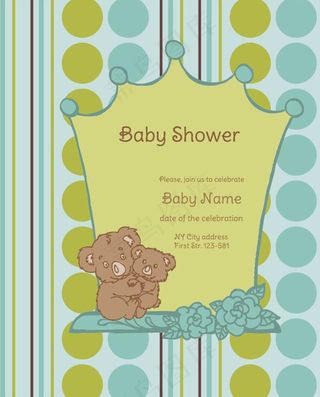 可爱卡通动物卡片矢量素材