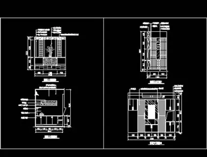 玄关，隔断装饰cad施工图26