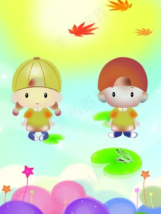 卡通风景画图片