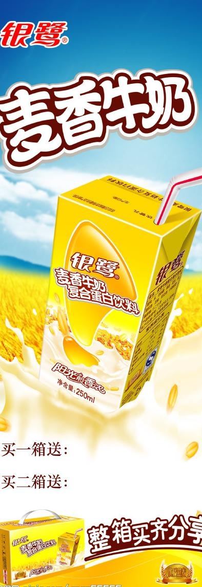 银鹭(麦香牛奶)图片(1654X4409(DPI:70))psd模版下载