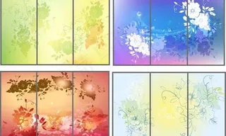 时尚梦幻花纹移门图案