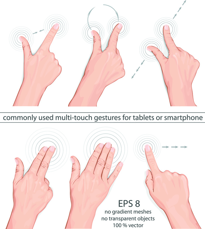 手指手势矢量图2
