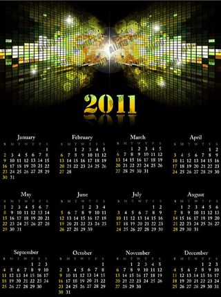 2011年时尚炫彩年历矢量素材03