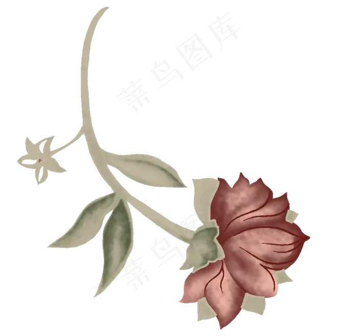 中国风花开富贵古典花鸟图装饰画PN...(1182X1110)