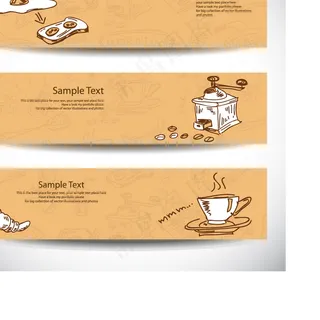 美食创意横幅矢量素材