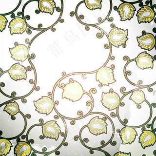 复古花卉背景矢量
