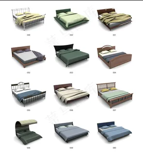 室内床素材模板3dmax