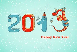 2013年蛇年卡通字体创意设计图片