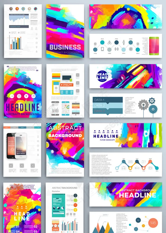 矢量色彩画册eps,ai矢量模版下载