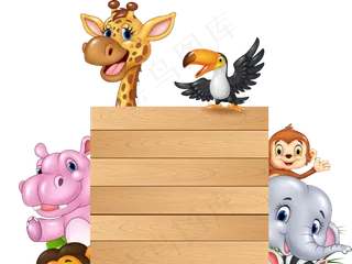 清新文艺主图木板指示牌展台PNG免...