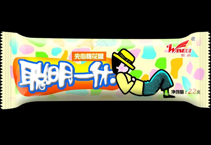 聪明一休 夹心棉花糖图片psd模版下载