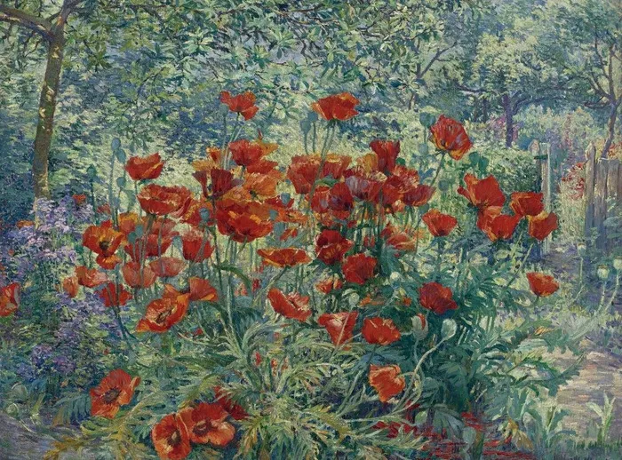 花园油画图片