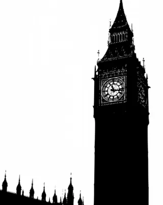 大本钟的剪影矢量