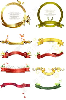 欧美 标题装饰 漂亮丝带